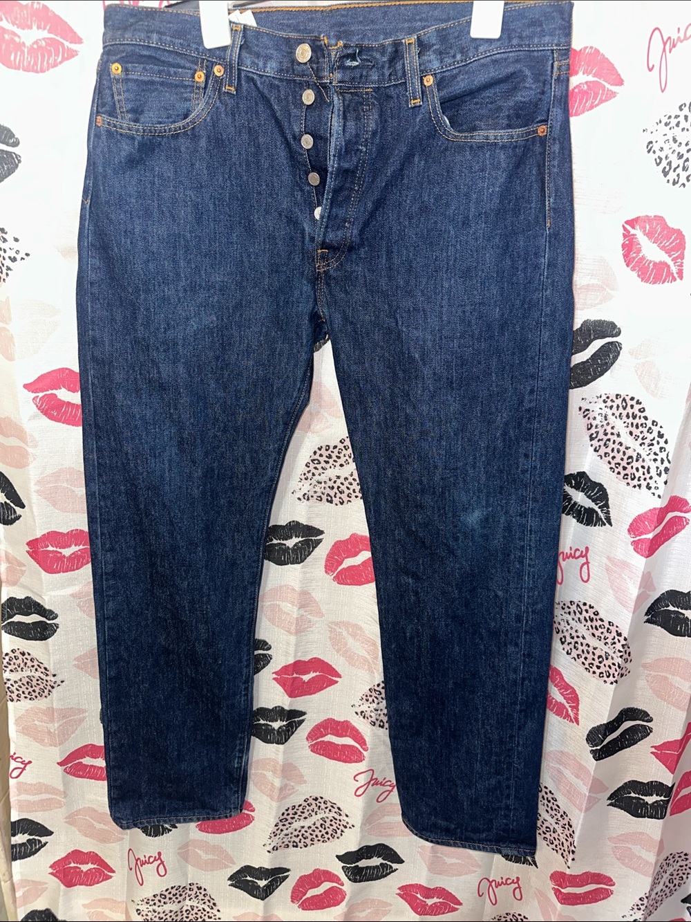 Levi's Relaxed Straight Dark Blue Button-Fly Jeans